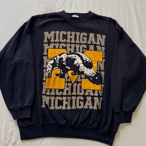 Vintage 90s Michigan Navy Blue Sweatshirt- Size XL
